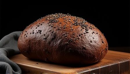 Dark dense rye loaf